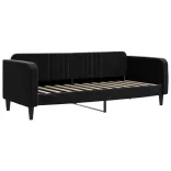 fekete kihúzható bársony heverő matraccal 80 x 200 cm