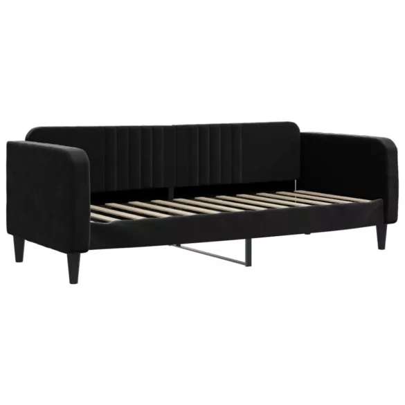 fekete kihúzható bársony heverő matraccal 80 x 200 cm