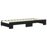 fekete kihúzható bársony heverő matraccal 80 x 200 cm