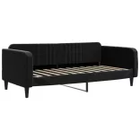 fekete kihúzható bársony heverő matraccal 100 x 200 cm