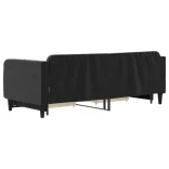 fekete kihúzható bársony heverő fiókkal 80 x 200 cm