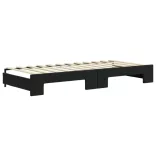 fekete kihúzható bársony heverő fiókkal 80 x 200 cm