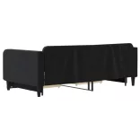 fekete kihúzható bársony heverő fiókkal 100 x 200 cm