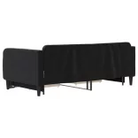 fekete kihúzható bársony heverő fiókkal 90 x 190 cm