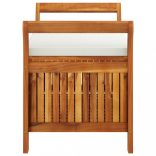 tömör akácfa kerti tárolópad párnával 91 cm