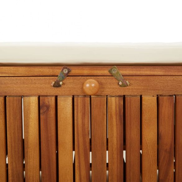 tömör akácfa tárolópad párnával 126 cm