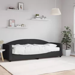 fekete szövet kanapéágy matraccal 80 x 200 cm
