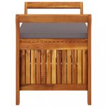 tömör akácfa kerti tárolópad párnával 91 cm