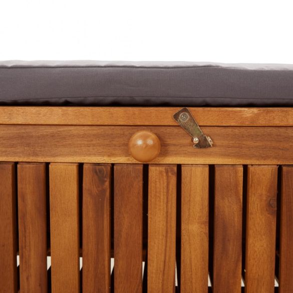 tömör akácfa kerti tárolópad párnával 91 cm