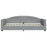 világosszürke szövet kanapéágy matraccal 100 x 200 cm