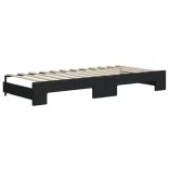 fekete kihúzható szövet heverő 80 x 200 cm