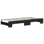 fekete kihúzható szövet heverő matracokkal 90 x 200 cm