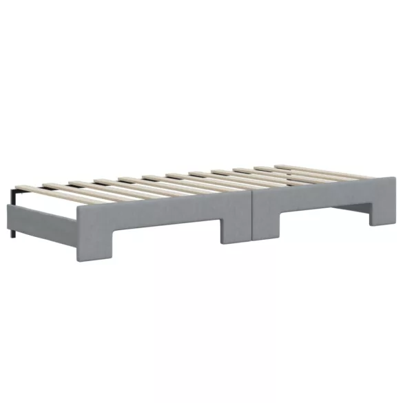 világosszürke kihúzható szövet heverő fiókokkal 80 x 200 cm