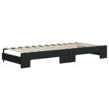 fekete kihúzható szövet heverő fiókokkal 80 x 200 cm