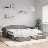 tópszínű kihúzható bársonyheverő fiókokkal 80 x 200 cm