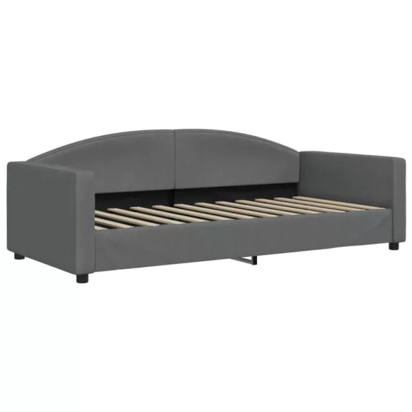 sötétszürke kihúzható szövet heverő fiókokkal 90 x 200 cm