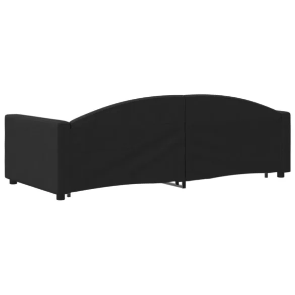 fekete kihúzható szövet heverő fiókokkal 90 x 200 cm
