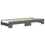 sötétszürke kihúzható szövet heverő fiókokkal 80 x 200 cm