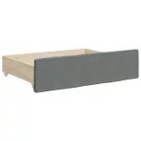 sötétszürke kihúzható szövet heverő fiókokkal 80 x 200 cm