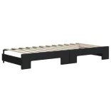 fekete kihúzható szövet heverő fiókokkal 80 x 200 cm