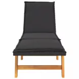 polyrattan és tömör akácfa napágy párnával