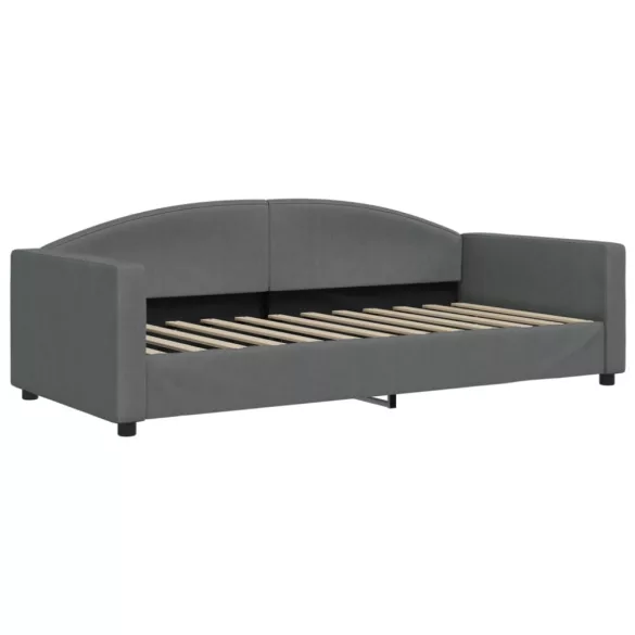 sötétszürke kihúzható szövet heverő fiókokkal 90 x 200 cm