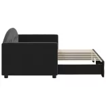 fekete kihúzható bársony heverő 80 x 200 cm