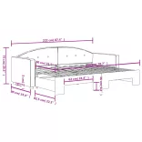 fekete kihúzható bársony heverő 80 x 200 cm