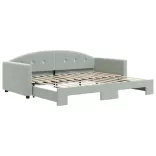 világosszürke kihúzható szövet heverő 90 x 200 cm