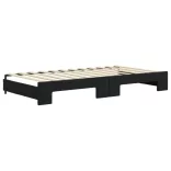 fekete kihúzható bársony heverő matraccal 100 x 200 cm
