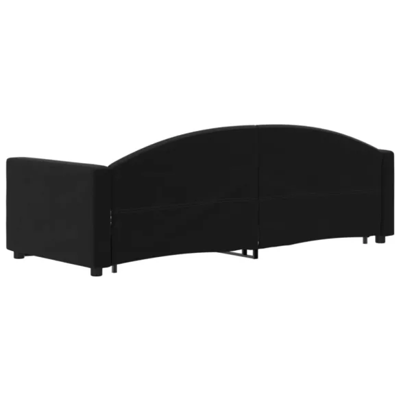 fekete kihúzható bársony heverő fiókkal 80 x 200 cm