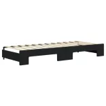 fekete kihúzható bársony heverő fiókkal 80 x 200 cm