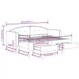 fekete kihúzható bársony heverő fiókkal 80 x 200 cm