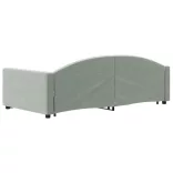 világosszürke kihúzható bársony heverő fiókkal 90 x 200 cm