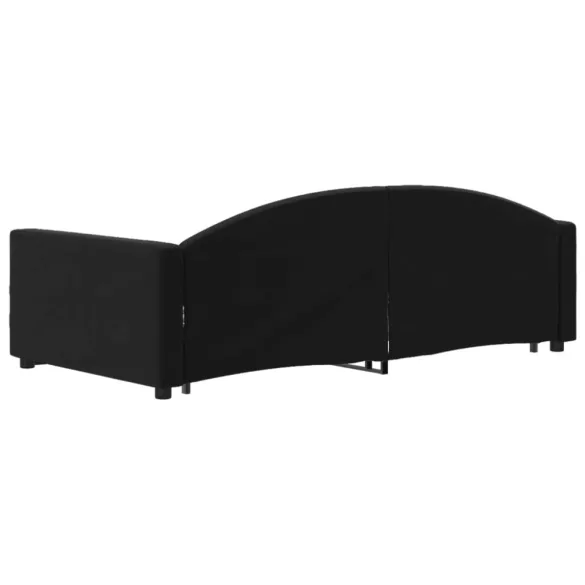 fekete kihúzható bársony heverő fiókkal 100 x 200 cm