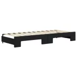 fekete kihúzható bársony heverő fiókkal 80 x 200 cm