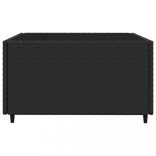 3 részes fekete polyrattan kerti ülőgarnitúra párnákkal