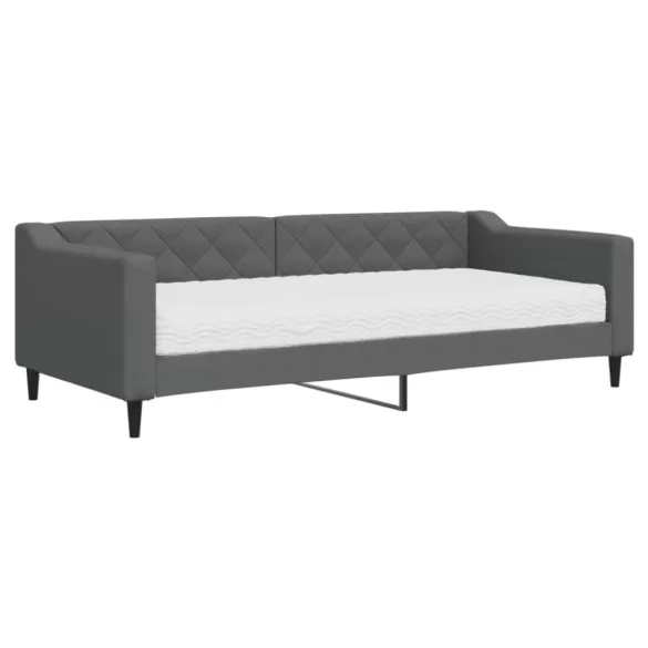 sötétszürke szövet heverő matraccal 90 x 200 cm