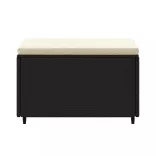 fekete polyrattan kerti lábtartó párnával