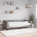 tópszínű szövet kanapéágy matraccal 90 x 200 cm