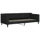 fekete kihúzható szövet heverő 80 x 200 cm