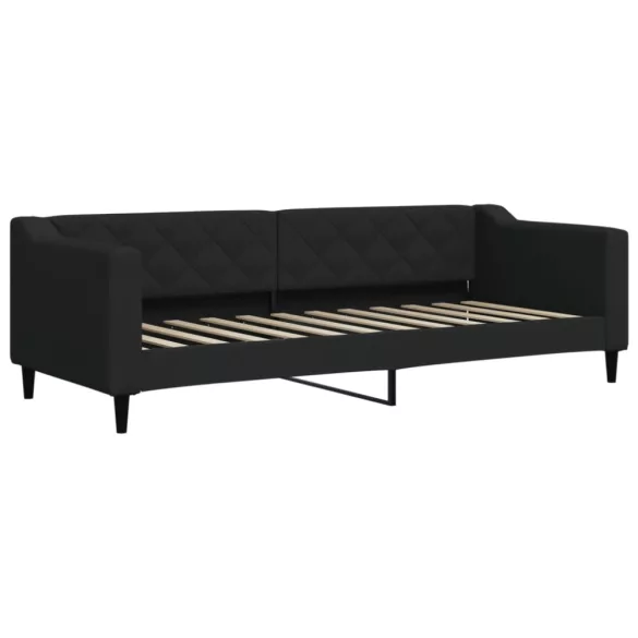 fekete kihúzható szövet heverő 80 x 200 cm