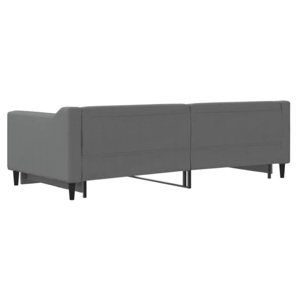 sötétszürke kihúzható szövet heverő 90 x 200 cm
