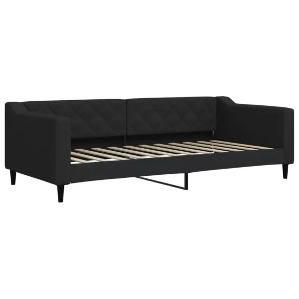 fekete kihúzható szövet heverő 90x200 cm