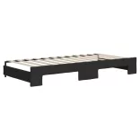 fekete kihúzható szövet heverő 90x200 cm