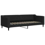 fekete kihúzható szövet heverő matracokkal 80 x 200 cm