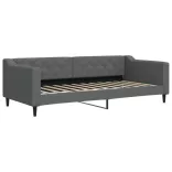sötétszürke kihúzható szövet heverő matraccal 90 x 200 cm