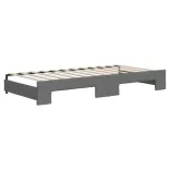 sötétszürke kihúzható szövet heverő matraccal 90 x 200 cm