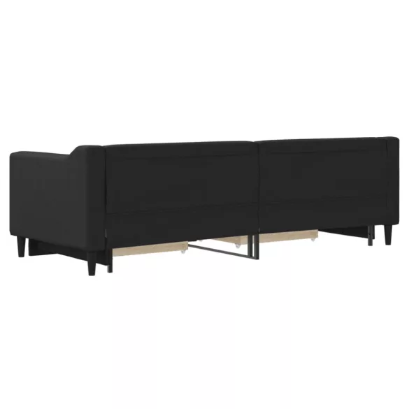 fekete kihúzható szövet heverő fiókokkal 80 x 200 cm