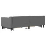 sötétszürke kihúzható szövet heverő fiókokkal 90 x 200 cm